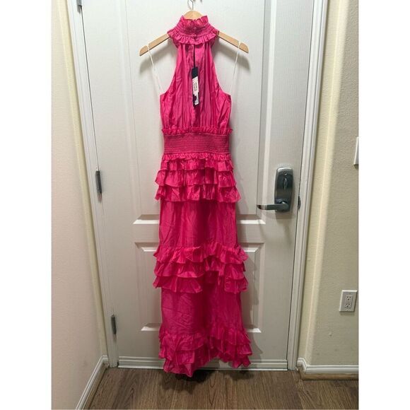 Elliatt Kalani Halter Maxi Dress in Pink Wedding/Vacation Dress Size S NWT - Picture 7 of 7